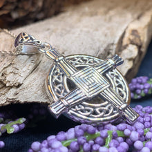 Load image into Gallery viewer, Saint Brigid's Cross, Celtic Cross Necklace, Irish Jewelry, Anniversary Gift, Religious Jewelry, Wiccan Jewelry, St. Bridget's Cross