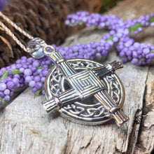 Load image into Gallery viewer, Saint Brigid's Cross, Celtic Cross Necklace, Irish Jewelry, Anniversary Gift, Religious Jewelry, Wiccan Jewelry, St. Bridget's Cross