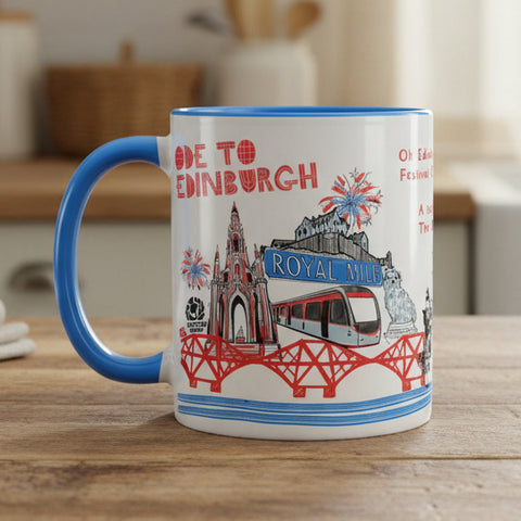 Load image into Gallery viewer, Edinburgh City Mug, Scotland Gift, Scottish Mug, Ceramic Mug, Bagpiper Gift, Outlander Gift, Coffee Mug Gift, Mom Gift, Dad Gift, Wife Gift
