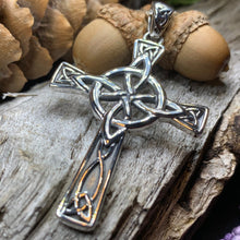 Load image into Gallery viewer, Celtic Cross Necklace, Irish Jewelry, Large Celtic Cross Pendant, First Communion Gift, Confirmation Cross Gift, Religious Jewelry, Dad Gift