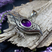 Load image into Gallery viewer, Raven Necklace, Wiccan Jewelry, Crow Pendant, Black Bird Pendant, Bird Jewelry, Pagan Jewelry, Nature Lover, Poe Jewelry, Gothic Necklace