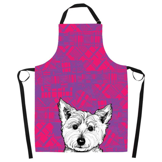 Highland Terrier Apron, Scotland Gift, Scottish Westie Apron, Dog Lover Gift, Outlander Gift, Highland Dog Gift, Mom Gift, Sister Gift