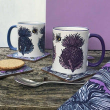 Load image into Gallery viewer, Thistle Mug, Scotland Gift, Scottish Mug, Ceramic Mug, Thistle Lover Gift, Outlander Gift, Coffee Mug Gift, Mom Gift, Dad Gift, Wife Gift