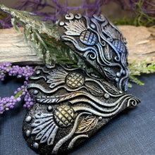 Load image into Gallery viewer, Thistle Brooch, Scotland Jewelry, Celtic Brooch, Scarf Pin, Coat Pin, Flower Jewelry, Nature Jewelry, Scottish Gift, Wiccan Jewelry
