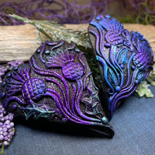 Load image into Gallery viewer, Thistle Brooch, Scotland Jewelry, Celtic Brooch, Scarf Pin, Coat Pin, Flower Jewelry, Nature Jewelry, Scottish Gift, Wiccan Jewelry