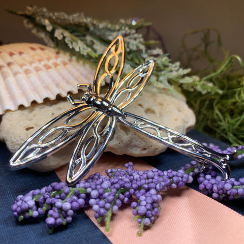 Load image into Gallery viewer, Dragonfly Brooch, Nature Pin, Inspirational Gift, Outlander Jewelry, Anniversary Gift, Friendship Gift, Celtic Brooch, Scarf Pin, Insect Pin