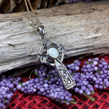 Load image into Gallery viewer, Celtic Cross Necklace, Irish Jewelry, Religious Gift, Anniversary Gift, Silver Cross, First Communion Gift, Baptism Cross, Confirmation Gift