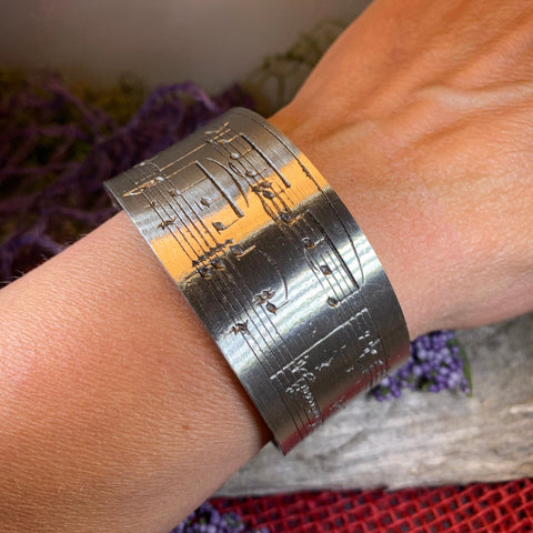 Load image into Gallery viewer, Music Bracelet, Musician Jewelry, Bangle Bracelet, Music Note Gift, Pewter Jewelry, Wife Gift, Girlfriend Gift, Sister Gift, Mom Gift