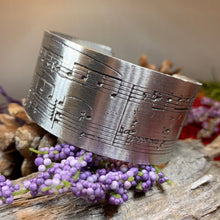 Load image into Gallery viewer, Music Bracelet, Musician Jewelry, Bangle Bracelet, Music Note Gift, Pewter Jewelry, Wife Gift, Girlfriend Gift, Sister Gift, Mom Gift
