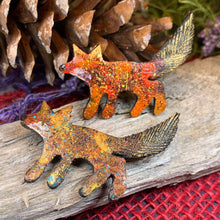 Load image into Gallery viewer, Fox Brooch, Fox Lover Gift, Scotland Jewelry, Fox Pin, Scarf Pin, Celtic Pin, Fox Jewelry, Teacher Gift, Mom Gift, Sister Gift, Wife Gift