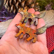 Load image into Gallery viewer, Fox Brooch, Fox Lover Gift, Scotland Jewelry, Fox Pin, Scarf Pin, Celtic Pin, Fox Jewelry, Teacher Gift, Mom Gift, Sister Gift, Wife Gift