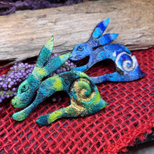 Load image into Gallery viewer, Rabbit Brooch, Hare Lover Gift, Scotland Jewelry, Hare Pin, Scarf Pin, Celtic Pin, Rabbit Jewelry, Celtic Spiral, Sister Gift, Wife Gift