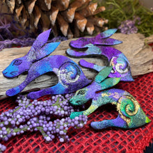 Load image into Gallery viewer, Rabbit Brooch, Hare Lover Gift, Scotland Jewelry, Hare Pin, Scarf Pin, Celtic Pin, Rabbit Jewelry, Celtic Spiral, Sister Gift, Wife Gift