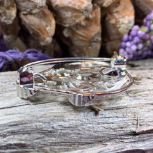 Load image into Gallery viewer, Thistle Brooch, Scotland Jewelry, Outlander Jewelry, Bridal Brooch, Thistle Jewelry, Scottish Jewelry, Celtic Brooch, Amethyst Silver Pin