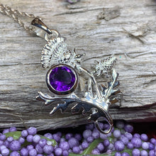 Load image into Gallery viewer, Thistle Necklace, Celtic Jewelry, Scotland Jewelry, Wife Gift, Celtic Knot Jewelry, Outlander Jewelry, Anniversary Gift, Scottish Necklace