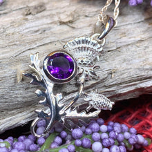 Load image into Gallery viewer, Thistle Necklace, Celtic Jewelry, Scotland Jewelry, Wife Gift, Celtic Knot Jewelry, Outlander Jewelry, Anniversary Gift, Scottish Necklace