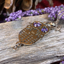 Load image into Gallery viewer, Mackintosh Necklace, Scottish Jewelry, Amethyst Pendant, Celtic Jewelry, Art Deco Pendant, Anniversary Gift, Scotland Necklace, Wife Gift
