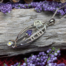 Load image into Gallery viewer, Mackintosh Necklace, Scottish Jewelry, Amethyst Pendant, Celtic Jewelry, Art Deco Pendant, Anniversary Gift, Scotland Necklace, Wife Gift