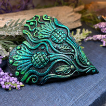 Load image into Gallery viewer, Thistle Brooch, Scotland Jewelry, Celtic Brooch, Scarf Pin, Coat Pin, Flower Jewelry, Nature Jewelry, Scottish Gift, Wiccan Jewelry