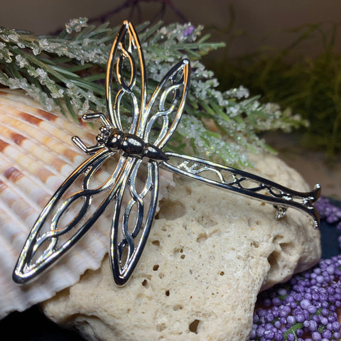 Load image into Gallery viewer, Dragonfly Brooch, Nature Pin, Inspirational Gift, Outlander Jewelry, Anniversary Gift, Friendship Gift, Celtic Brooch, Scarf Pin, Insect Pin