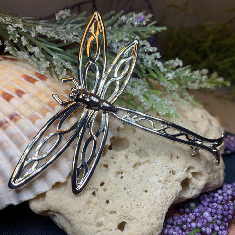 Load image into Gallery viewer, Dragonfly Brooch, Nature Pin, Inspirational Gift, Outlander Jewelry, Anniversary Gift, Friendship Gift, Celtic Brooch, Scarf Pin, Insect Pin
