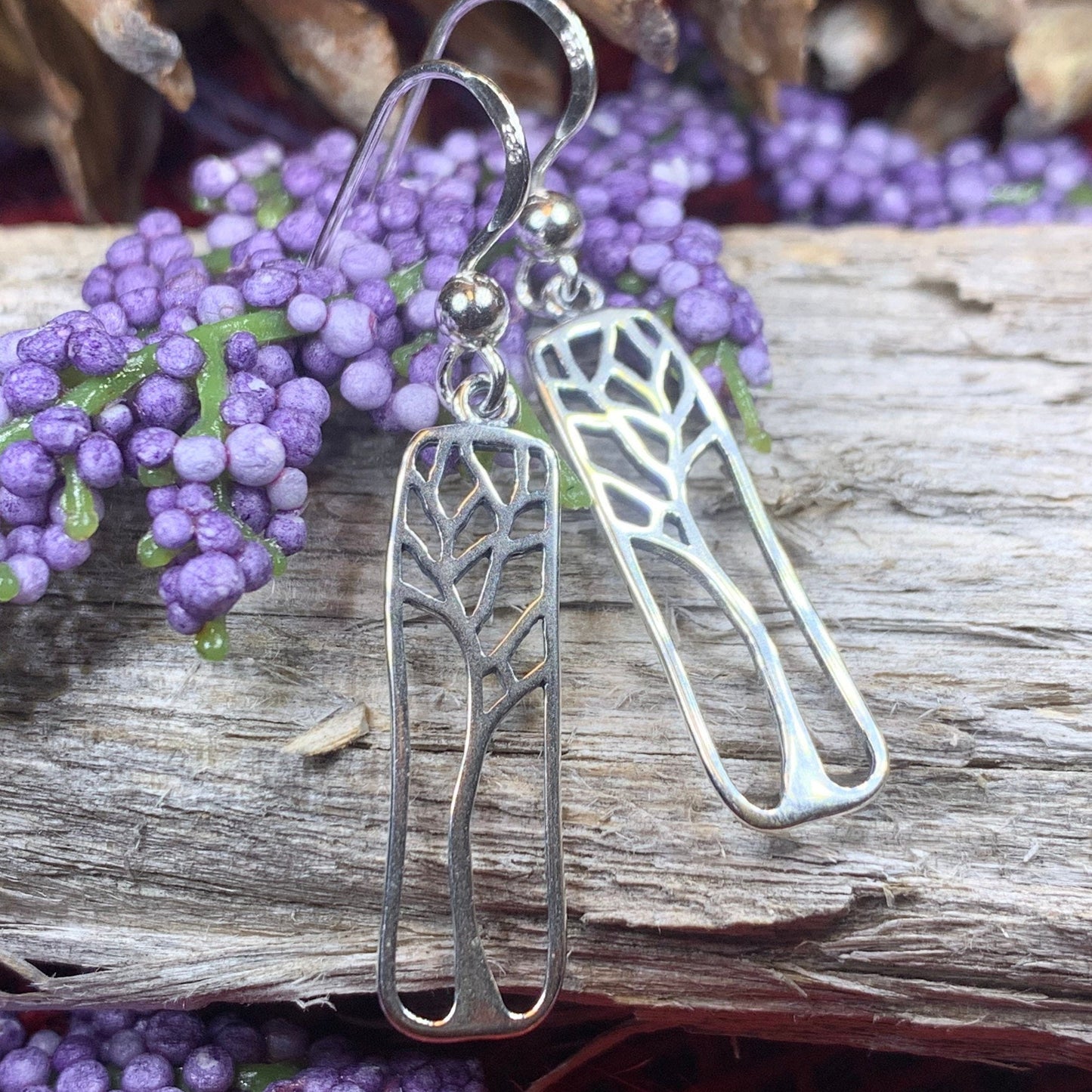 Charlotte Tree of Life Earrings in Sterling Silver — view 9