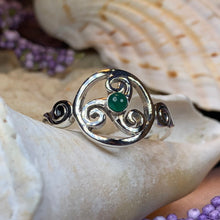 Load image into Gallery viewer, Celtic Spiral Ring, Moonstone Jewelry, Irish Ring, Triskele Jewelry, Celtic Jewelry, Anniversary Gift, Wiccan Jewelry, Wife Gift, Mom Gift