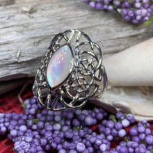 Load image into Gallery viewer, Celtic Knot Ring, Celtic Ring, Boho Statement Ring, Seashell Ring, Irish Ring, Anniversary Gift, Promise Ring, Wife Gift, Mom Gift, Silver