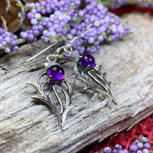 Load image into Gallery viewer, Thistle Earrings, Celtic Jewelry, Scotland Jewelry, Outlander Jewelry, Girlfriend Gift, Sister Gift, Mom Gift, Nature Jewelry, Wife Gift