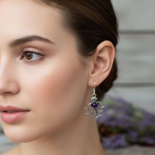 Thistle Earrings, Celtic Jewelry, Scotland Jewelry, Outlander Jewelry, Girlfriend Gift, Sister Gift, Mom Gift, Nature Jewelry, Wife Gift