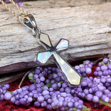 Load image into Gallery viewer, Celtic Cross Necklace, Irish Jewelry, Religious Gift, Anniversary Gift, Girl's First Communion Gift, Baptism Cross, Confirmation Gift