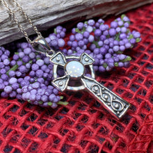 Load image into Gallery viewer, Celtic Cross Necklace, Irish Jewelry, Religious Gift, Anniversary Gift, Silver Cross, First Communion Gift, Baptism Cross, Confirmation Gift