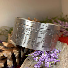 Load image into Gallery viewer, Music Bracelet, Musician Jewelry, Bangle Bracelet, Music Note Gift, Pewter Jewelry, Wife Gift, Girlfriend Gift, Sister Gift, Mom Gift