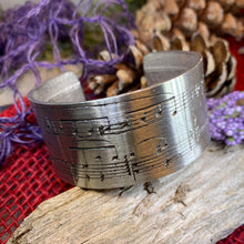 Load image into Gallery viewer, Music Bracelet, Musician Jewelry, Bangle Bracelet, Music Note Gift, Pewter Jewelry, Wife Gift, Girlfriend Gift, Sister Gift, Mom Gift