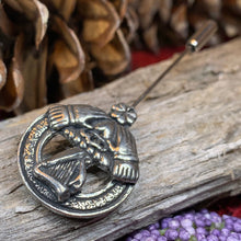 Load image into Gallery viewer, Claddagh Stick Pin, Irish Jewelry, Celtic Harp Pin, Ireland Jewelry, Groom Gift, Mens Lapel Pin, Wedding Jewelry, Tie Tac Pin, Irish Brooch