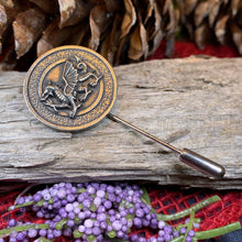 Load image into Gallery viewer, Dragon Stick Pin, Welsh Jewelry, Celtic Stick Pin, Bride Pin, Wales Lapel Pin, Groom Gift, Pewter Gift, Wedding Jewelry, Tie Tac Pin