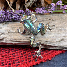 Load image into Gallery viewer, Frog Necklace, Tree Frog Jewelry, Nature Jewelry, Abalone Jewelry, Shell Jewelry, Animal Jewelry, Anniversary Gift, Mom Gift, Sister Gift