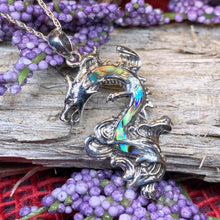 Load image into Gallery viewer, Dragon Necklace, Celtic Jewelry, Abalone Jewelry, Celtic Knot Necklace, Wiccan Jewelry, Celtic Dragon Pendant, Pagan Jewelry, Gothic Jewerly
