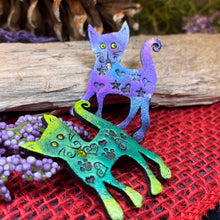 Load image into Gallery viewer, Cat Brooch, Cat Lover Gift, Scotland Jewelry, Cat Pin, Scarf Pin, Celtic Pin, Cat Jewelry, Teacher Gift, Mom Gift, Sister Gift, Wife Gift