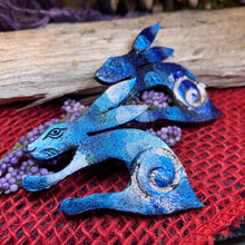 Load image into Gallery viewer, Rabbit Brooch, Hare Lover Gift, Scotland Jewelry, Hare Pin, Scarf Pin, Celtic Pin, Rabbit Jewelry, Celtic Spiral, Sister Gift, Wife Gift