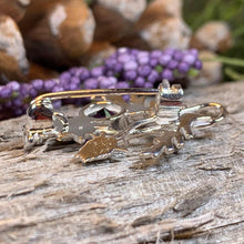 Load image into Gallery viewer, Thistle Brooch, Scotland Jewelry, Outlander Jewelry, Bridal Brooch, Thistle Jewelry, Scottish Jewelry, Celtic Brooch, Amethyst Silver Pin