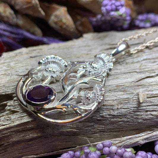 Thistle Necklace, Celtic Jewelry, Scotland Jewelry, Wife Gift, Celtic Knot Jewelry, Outlander Jewelry, Anniversary Gift, Scottish Necklace