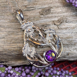 Thistle Necklace, Celtic Jewelry, Scotland Jewelry, Wife Gift, Celtic Knot Jewelry, Outlander Jewelry, Anniversary Gift, Scottish Necklace