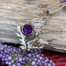 Load image into Gallery viewer, Thistle Necklace, Celtic Jewelry, Scotland Jewelry, Wife Gift, Celtic Knot Jewelry, Outlander Jewelry, Anniversary Gift, Scottish Necklace