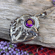 Load image into Gallery viewer, Thistle Necklace, Celtic Jewelry, Scotland Jewelry, Wife Gift, Celtic Knot Jewelry, Outlander Jewelry, Anniversary Gift, Scottish Necklace