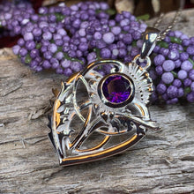 Load image into Gallery viewer, Thistle Necklace, Celtic Jewelry, Scotland Jewelry, Wife Gift, Celtic Knot Jewelry, Outlander Jewelry, Anniversary Gift, Scottish Necklace
