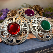 Load image into Gallery viewer, Celtic Knot Brooch, Celtic Pin, Scottish Tartan Pin, Irish Jewelry, Norse Jewelry, Ireland Pin, Scotland Jewelry, Viking Jewelry, Plaid Pin