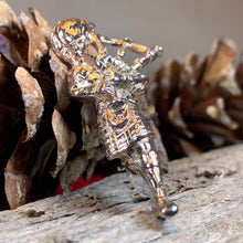 Load image into Gallery viewer, Bagpiper Brooch, Celtic Brooch, Scotland Jewelry, Irish Jewelry, Dad Gift, Highland Dance Gift, Bagpipes Gift, Scotland Jewelry