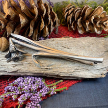 Load image into Gallery viewer, Daffodil Brooch, Welsh Jewelry, Wales Kilt Pin, Scarf Pin, Pewter Coat Pin, Plaid Pin, Easter Jewelry, Welsh Flower Pin, Mom Gift, Lapel Pin