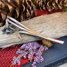 Load image into Gallery viewer, Daffodil Brooch, Welsh Jewelry, Wales Kilt Pin, Scarf Pin, Pewter Coat Pin, Plaid Pin, Easter Jewelry, Welsh Flower Pin, Mom Gift, Lapel Pin